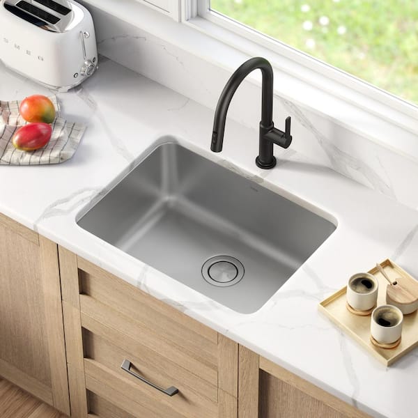 Dex 16-Gauge Stainless Steel 24.75 in. Single Bowl Undermount Kitchen Sink