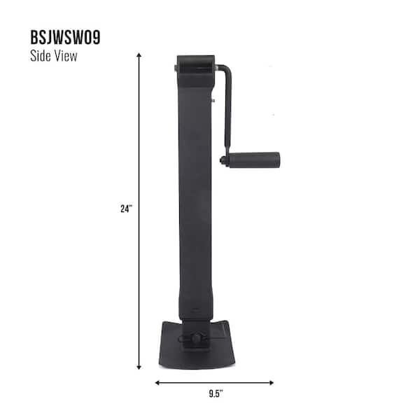 Blackout 7000 lbs. Signature Black Wrinkle Powder Coat Side Wind Direct Weld (Gear Reduction) Jack 15 in. Travel