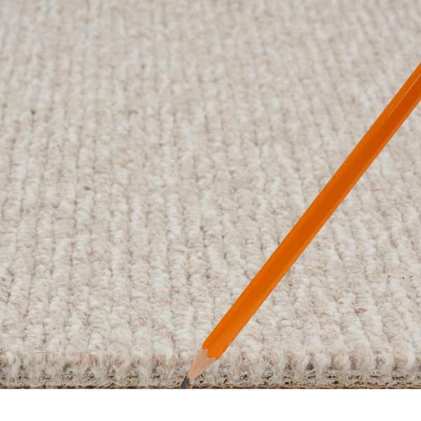 Tidal Tweed - Natural - Beige 13.2 ft. 39.23 oz. Wool Loop Installed Carpet