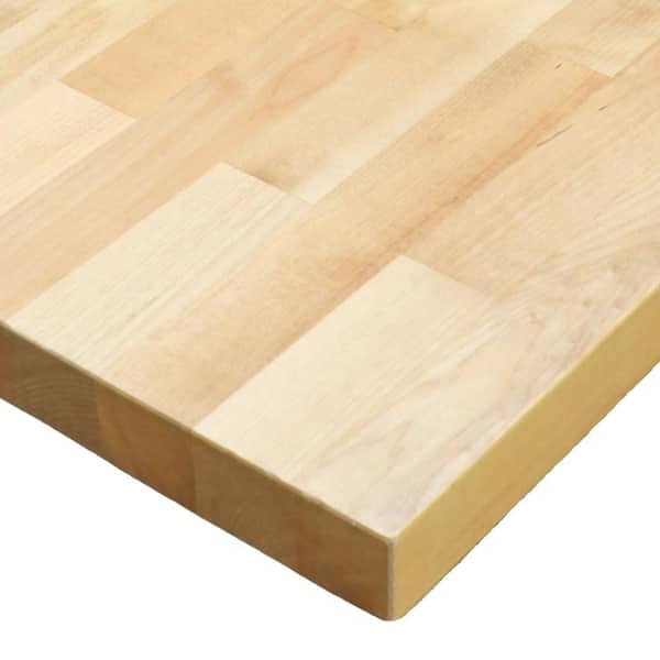 4 ft. L x 30 in. D Unfinished Birch Solid Wood Butcher Block Desktop Countertop With Eased Edge