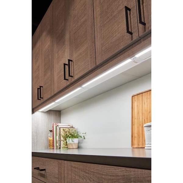 4U Series 8 in. 3000K LED Textured White Under Cabinet Light with Frosted Diffuser