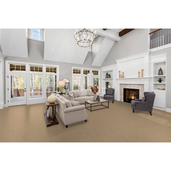 Bold Signature  - Oakton - Beige 16 oz. SD Polyester Texture Installed Carpet