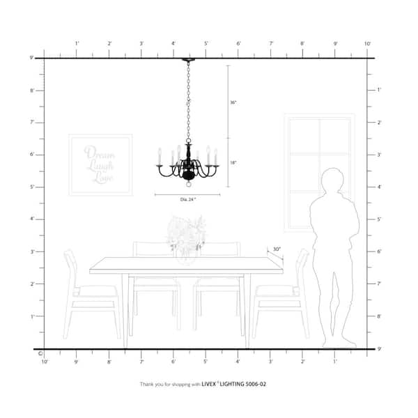 Williamsburgh 6 Light Polished Brass Chandelier