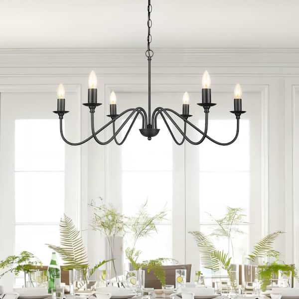 Boise 6-Light Black Candlestick Chandelier