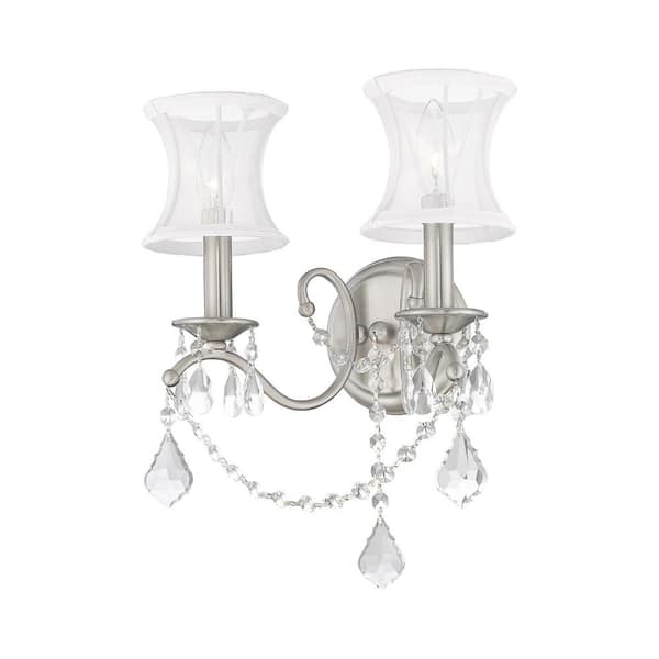 Newcastle 2 Light Brushed Nickel Wall Sconce