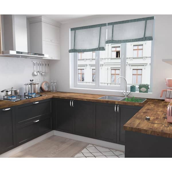 6 ft. L x 25.5 in. D, Acacia Butcher Block Standard Countertop in Brown with Square Edge