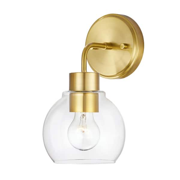 4.72 in. 1-light Antique Brass Globe Bathroom Vanity Wall Sconce(Set of 2)