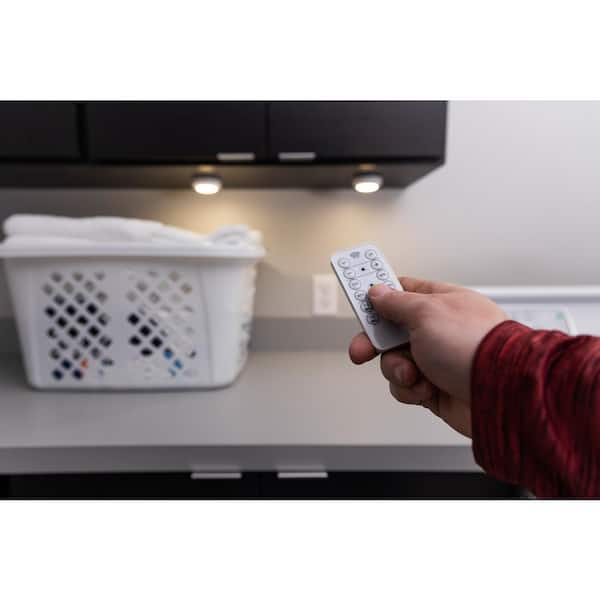 Battery Operated LED Under Cabinet Puck Lights with Remote (6-Pack)