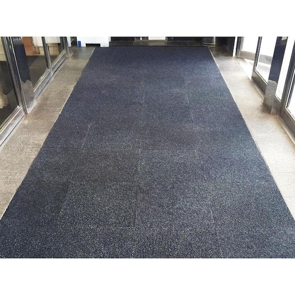 Atlas Carbon Black Commercial 19.7 in. x 19.7 Interlocking Carpet Tile (12 Tiles/Case) 32.5 sq. ft.