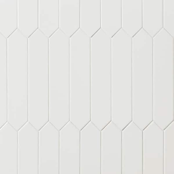 Axis 2.6 in. x 13 in. White Polished Picket Ceramic Wall Tile (12.26 sq. ft. / case)