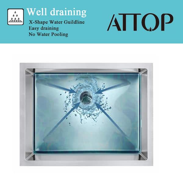 Brushed 20-Gauge Stainless Steel 23 in. Single Bowl Undermount Scratch-Resistant Nano Kitchen Sink with Strainer