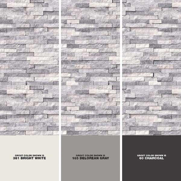 Alaska Gray Split Face 12 in. x 12 in. x 10 mm Textured Marble Mosaic Tile (10 sq. ft. / case)