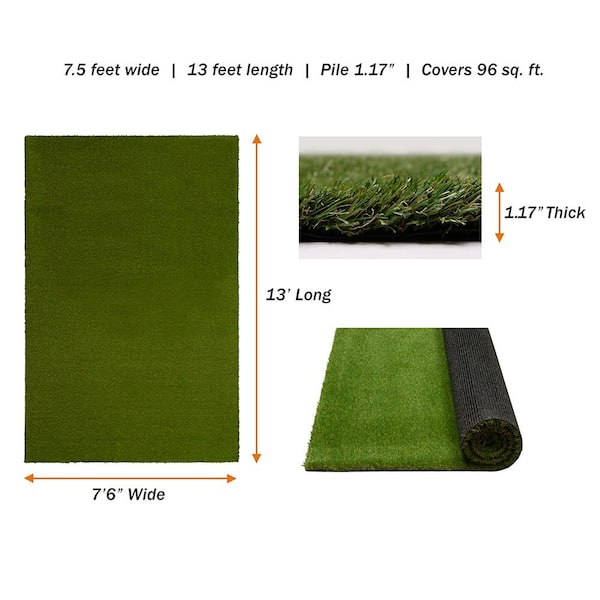 Pet 7.5 ft. x 13 ft. Green Artificial Grass Rug