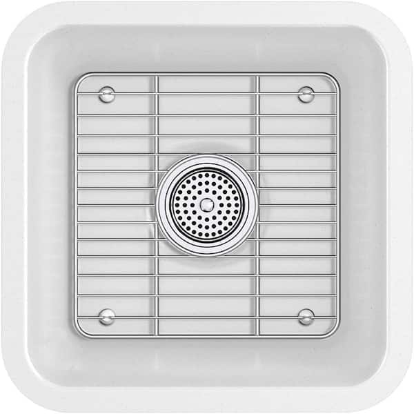 Cairn Matte White Granite Composite 16 in. Undermount Bar Sink