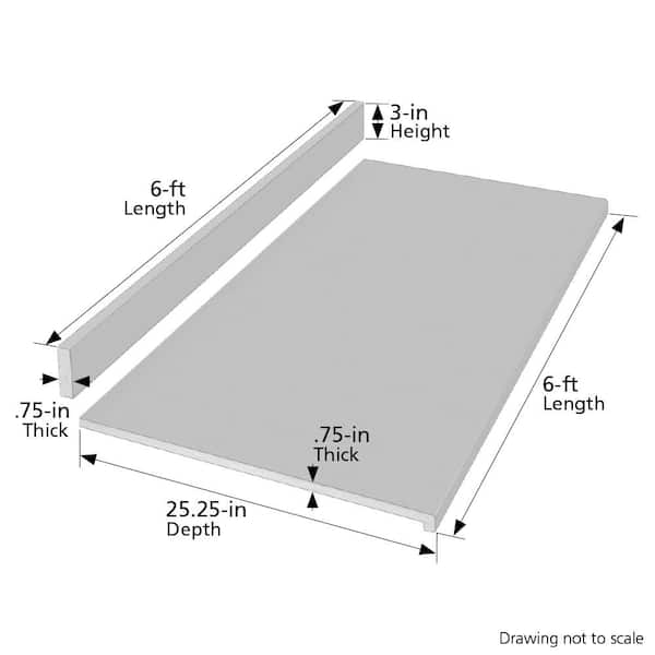 6 ft. Straight Laminate Countertop Kit Included in Textured White Ice Granite with Eased Edge and Backsplash