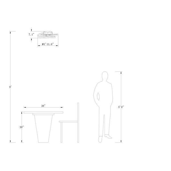 Carson 3-Light 11.6 in. Silver Simple Geometric LED Semi Flush Mount