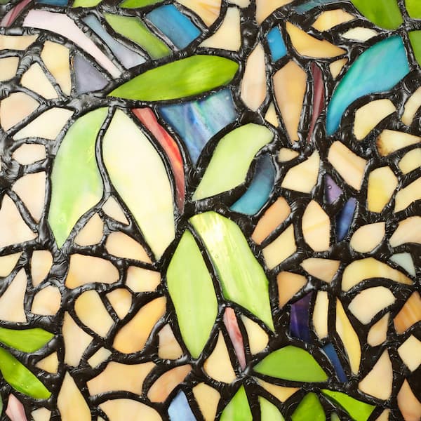 Valencia 31 .75 in. Antique Bronze Laburnum Tiffany-Style Stained Glass Table Lamp