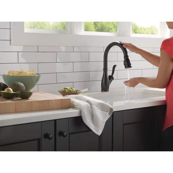 Leland Single-Handle Pull-Down Sprayer Kitchen Faucet with Touch2O Technology in Matte Black