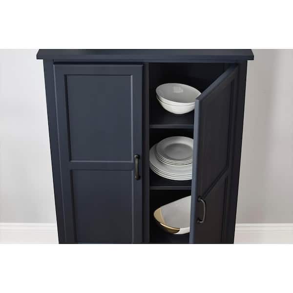 Midnight Blue Wood Kitchen Pantry (30 in. W x 47 in. H)