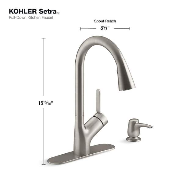 Setra Single-Handle Pull-Down Sprayer Kitchen Faucet in Vibrant Stainless