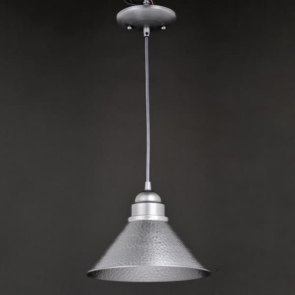 Outland 1-Light Pewter Farmhouse Outdoor Barn Dome Pendant