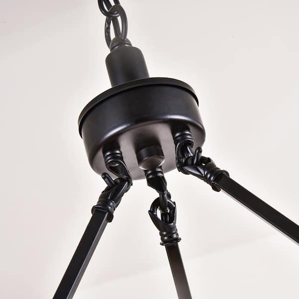 Bismarck 12 -Light Black Unique Wagon Wheel Chandelier with Wrought Iron Accents