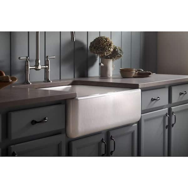 Whitehaven Farmhouse Undermount Apron Front Cast Iron 30 in. Self-Trimming Single Bowl Kitchen Sink in White