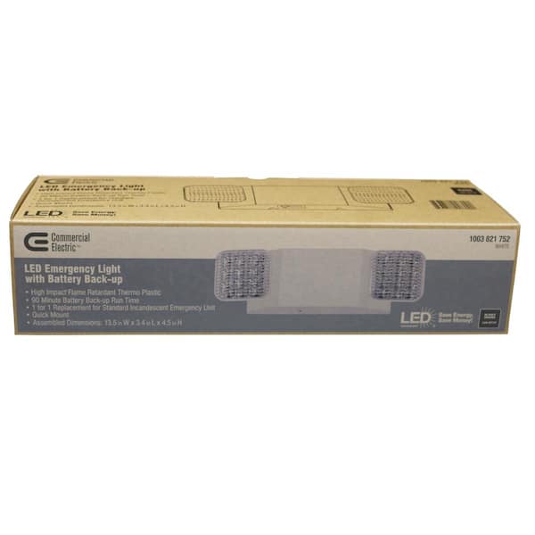 Rectangle 11-Watt Equivalent Integrated LED White Emergency Light with Ni-Cad 6.0-Volt Battery