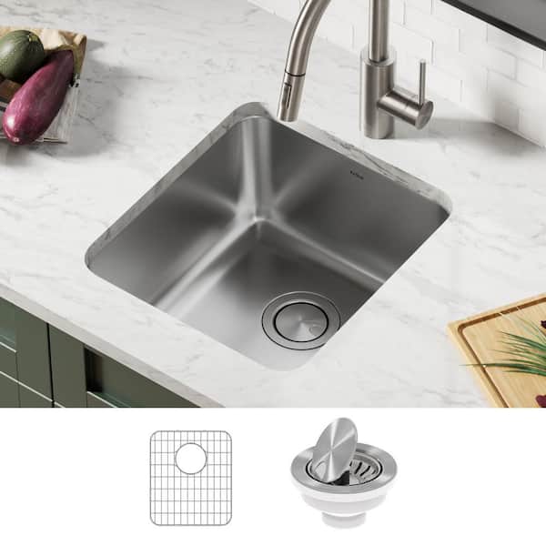 Dex 16-Gauge Stainless Steel 18.75 in. Single Bowl Undermount Kitchen Sink