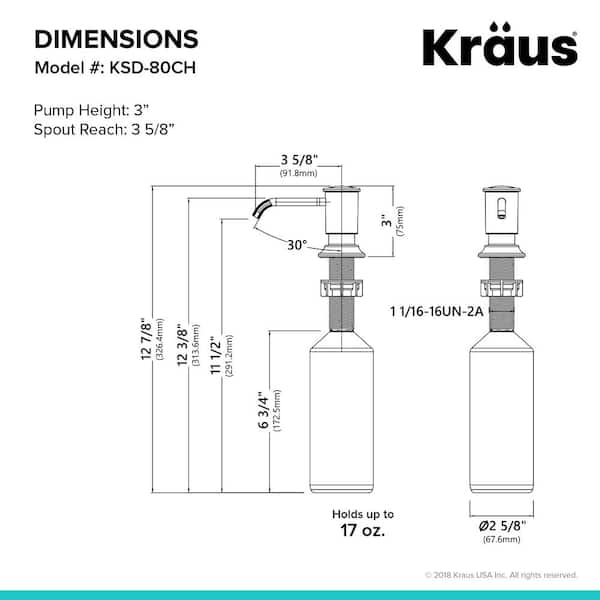 Kitchen Soap Dispenser in Chrome