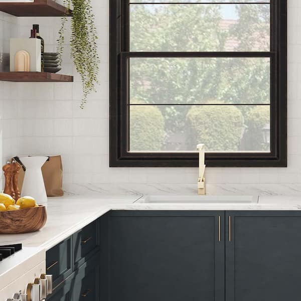 Wilsonart 4 ft. Straight Laminate Countertop Kit Included in Calcutta Marble with Full Wrap Ogee Edge and Backsplash