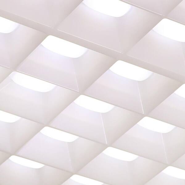 2 ft. x 4 ft. 5000 Lumens Integrated LED White Honeycomb Backlit Recessed Panel Light 4000K