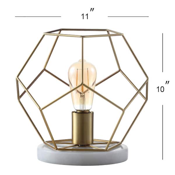James 10 in. Brass Metal/Marble LED Table Lamp