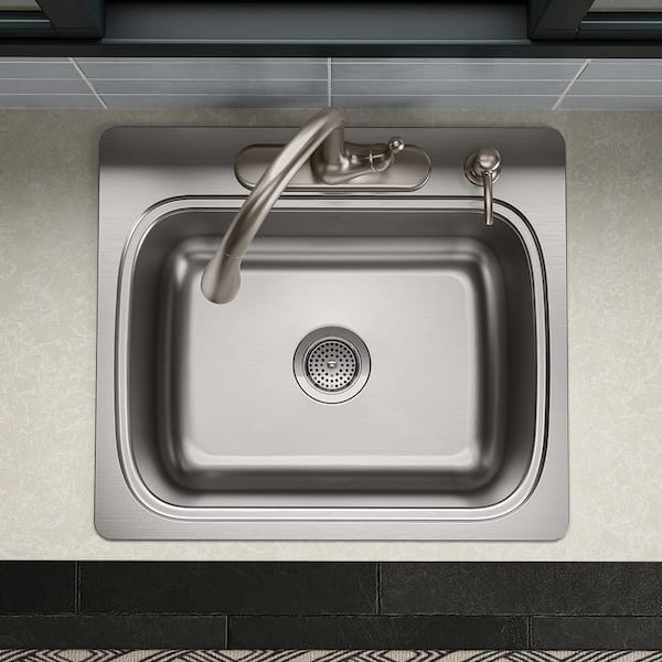 Verse Stainless Steel 25 in. Single Bowl Drop-In Kitchen Sink