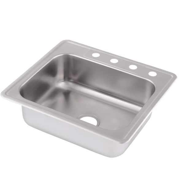 25 in. Drop in Single Bowl 20 Gauge Stainless Steel Kitchen Sink