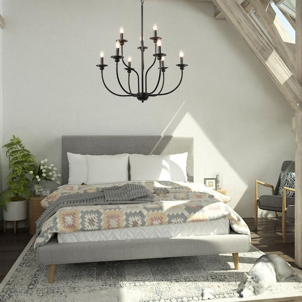 Modern Farmhouse Black Large Island Chandelier 30