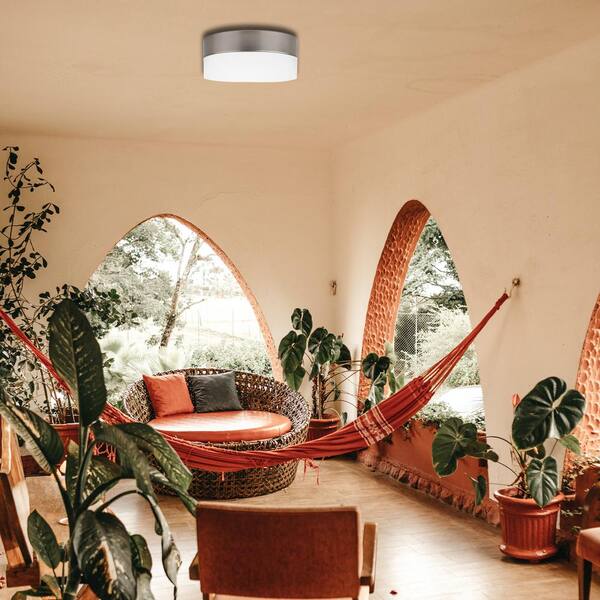 11 in. Brushed Nickel LED Flush Mount