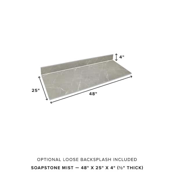 4 ft. L x 25 in. D Engineered Composite Countertop in Soapstone Mist with Satin Finish