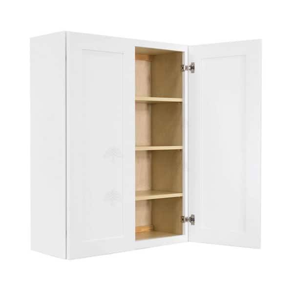 Lancaster White Plywood Shaker Stock Assembled Wall Kitchen Cabinet 24 in. W x 42 in. H x 12 in. D