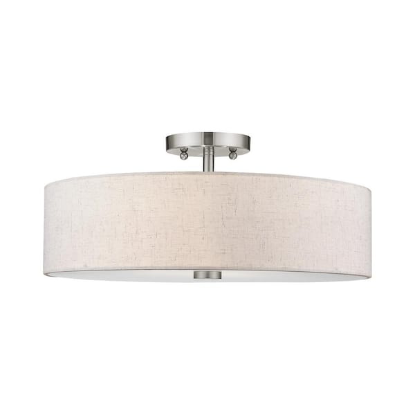 Mercury 4 Light Brushed Nickel Semi Flush Mount Lighting