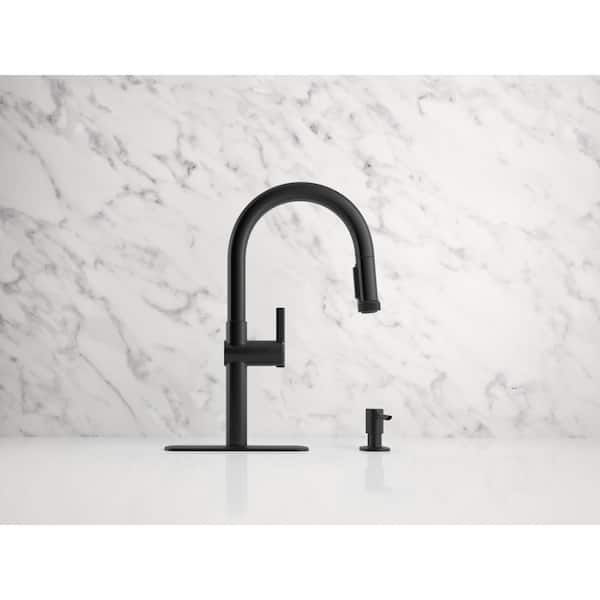 Rune Single-Handle Pull-Down Sprayer Kitchen Faucet in Matte Black