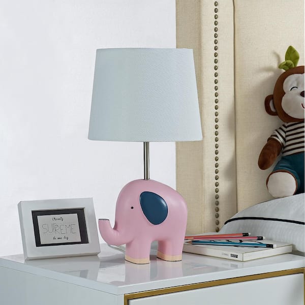 Abdikarim 17 in. Pink Bedside Child/Kids Table Lamp