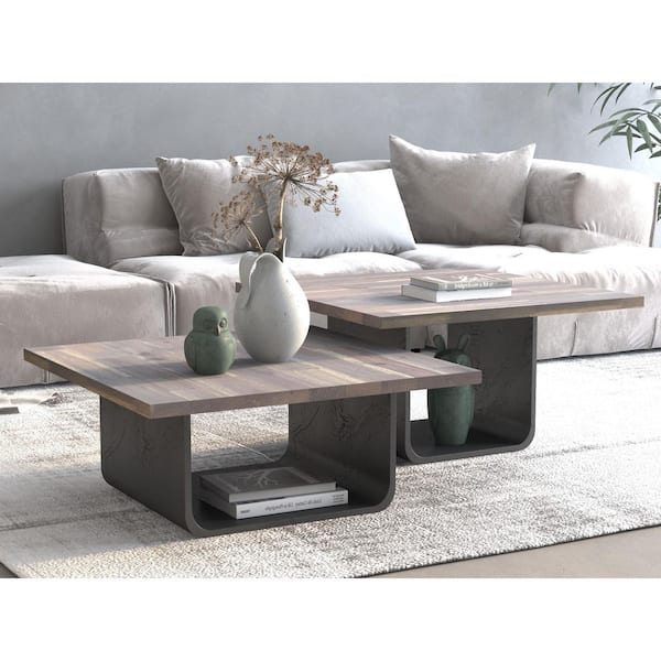 6 ft. L x 25.5 in. D, Acacia Butcher Block Standard Countertop in Dusk Grey with Square Edge