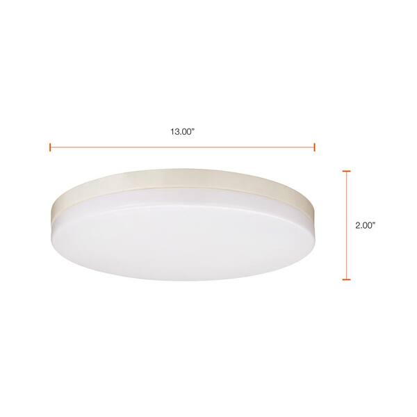 13 in. 120-Volt White Integrated LED Dimmable Flush Mount 3500K with Germ Fighting Technology