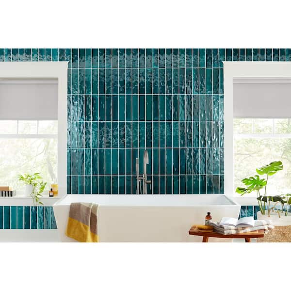 LuxeCraft Arteko Deep Teal 3 in. x 12 in. Glazed Wall Ceramic Tile (12 sq. ft./case)