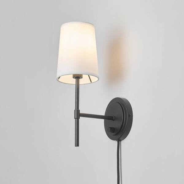 Ridgeway 1-Light Matte Black Wall Sconce with LED Bulb (T20)