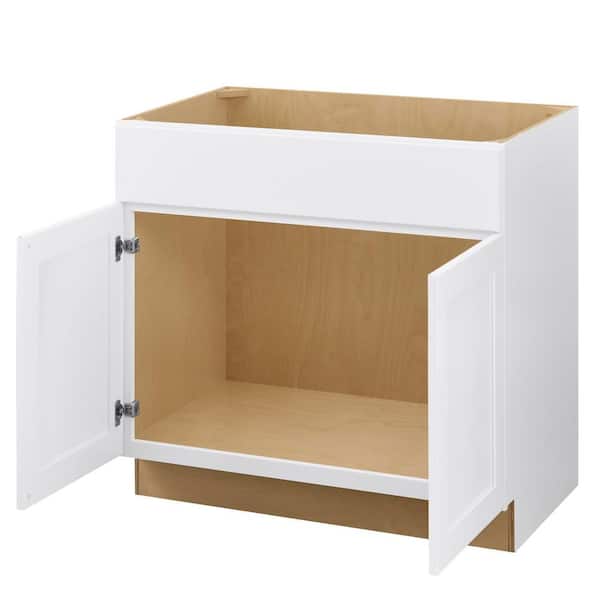 Avondale 30 in. W x 24 in. D x 34.5 in. H Ready to Assemble Plywood Shaker Base Kitchen Cabinet in Alpine White