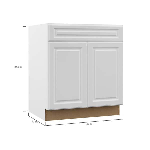 Designer Series Elgin Assembled 36x34.5x23.75 in. Sink Base Kitchen Cabinet in White