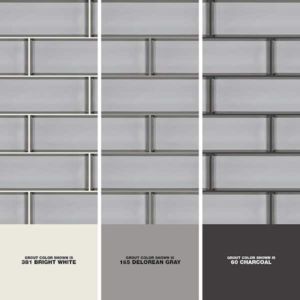 Ice Bevel Subway 11.73 in. x 11.73 in. Glossy Glass Mesh-Mounted Mosaic Tile (0.96 sq. ft./Each)