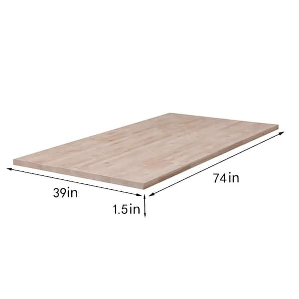 6 ft. L x 39 in. D Unfinished Birch Butcher Block Island Countertop in With Standard Edge